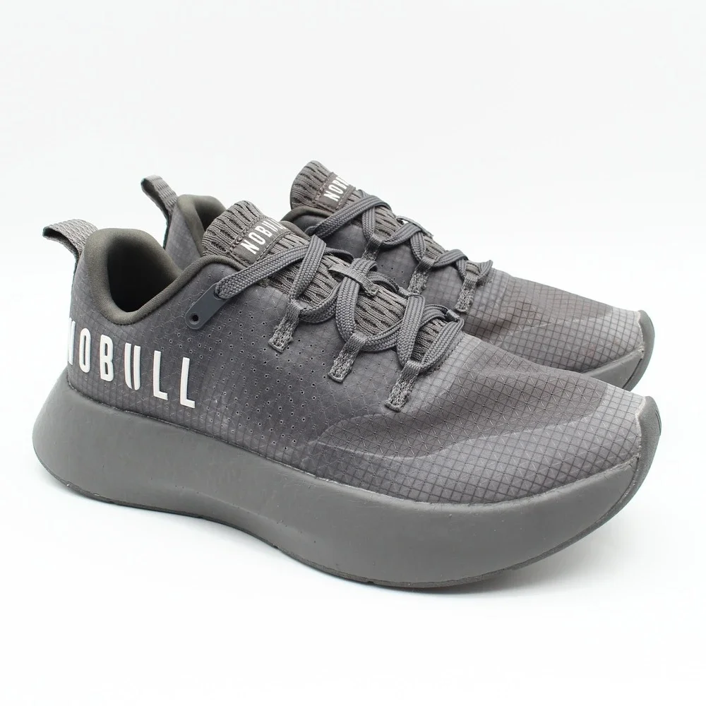 NOBULL Ripstop Runner Translucent Running Shoes Womens Size 8 Gray Lace Up
